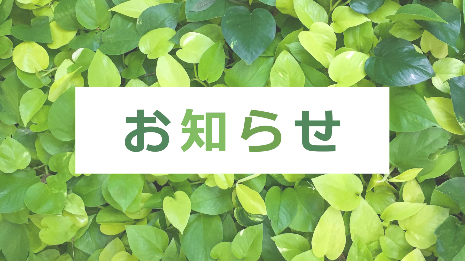 お知らせ
